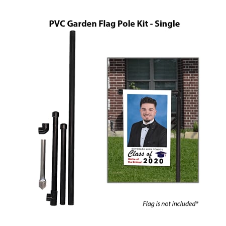 PVC Garden Flag Pole Kit - Single